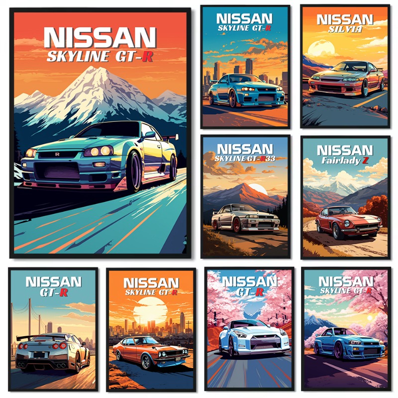 Japanese Lifestyle Gifts - Pôster de Carro Esportivo Clássico Japonês